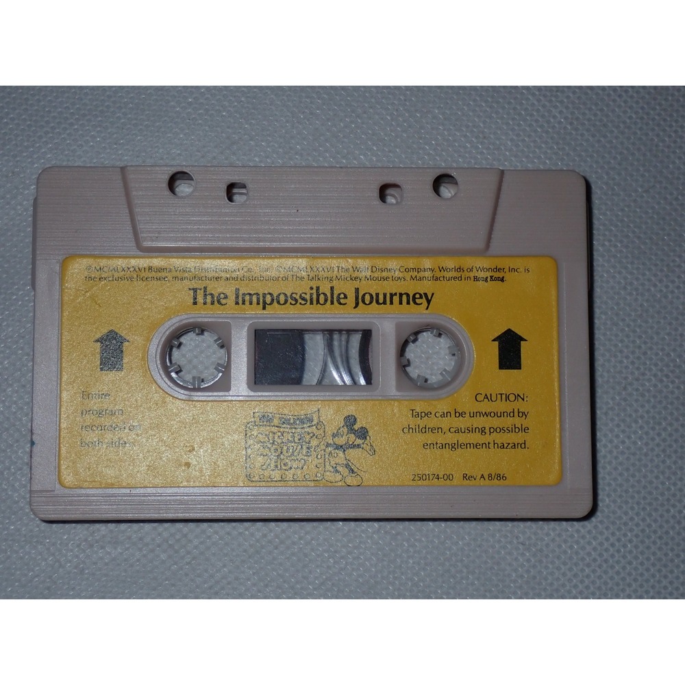 Worlds of Wonder Disney Talking Mickey Mouse The Impossible Journey Tape 1986
